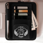 I Have An Angel Watching Over Me - Memorial Gifts - Personalized Leather Car Visor Organizer