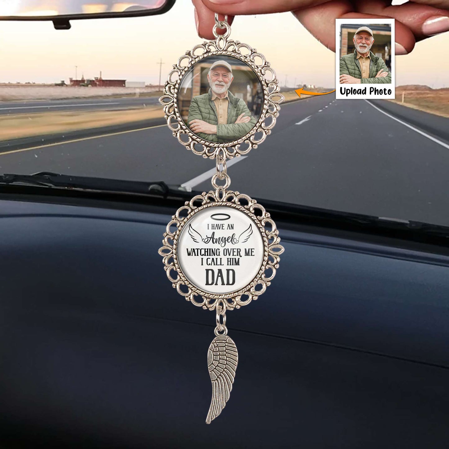 I Have An Angel Watching Over Me - Personalized Car Photo Ornament