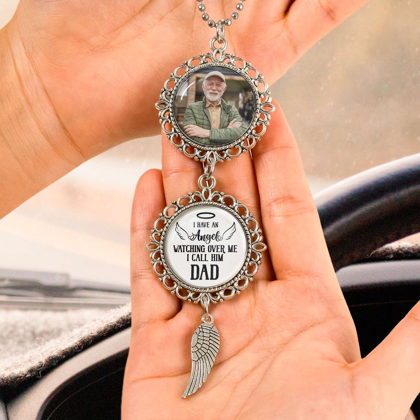 I Have An Angel Watching Over Me - Personalized Car Photo Ornament