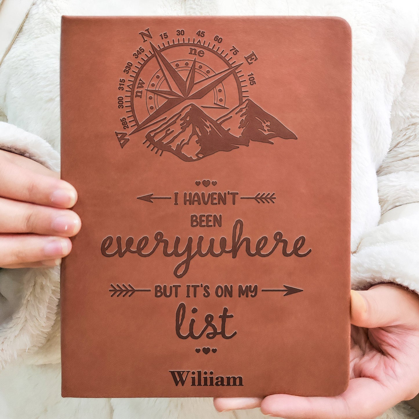 I Haven't Been Everywhere But It's On My List - Personalized Leather Journal