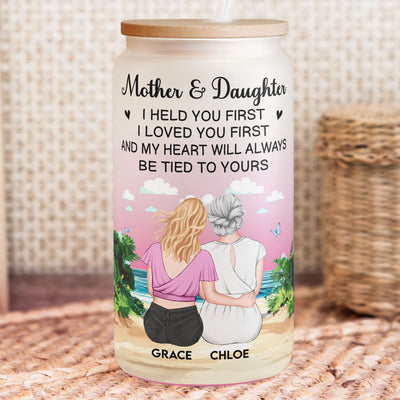 I Held You First I Loved You First - Personalized Frosted Glass Cup