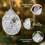 I Hide My Tears Memorial Loss Of Loved Ones - Personalized Glass Photo Ornament With Silver Cap