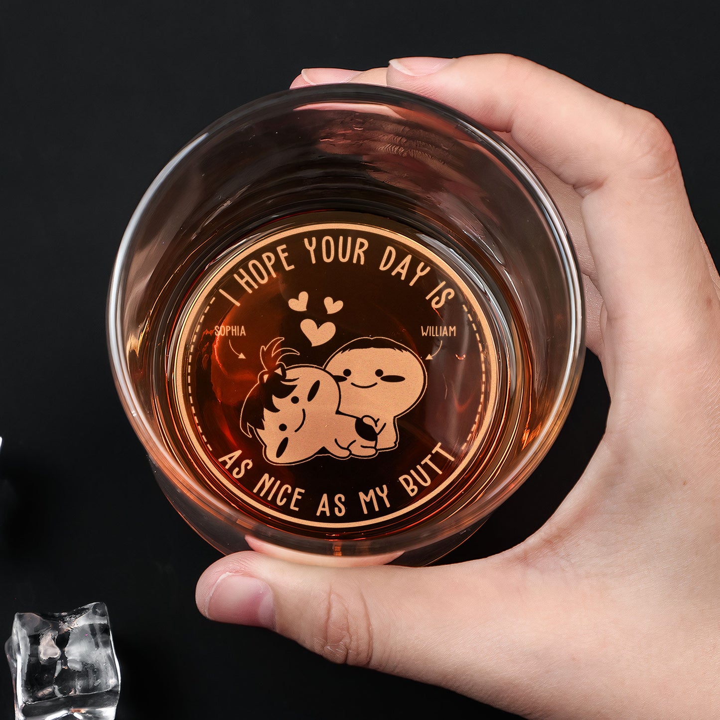 I Hope Your Day Is As Nice As My Butt - Personalized Engraved Whiskey Glass