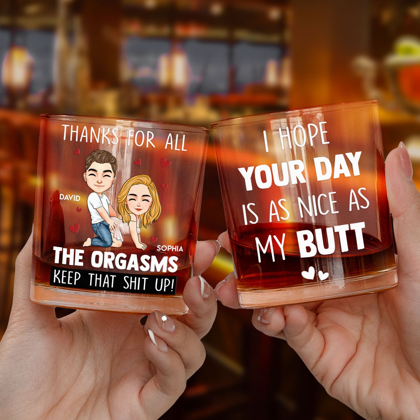 I Hope Your Day Is As Nice As My Butt - Personalized Whiskey Glass