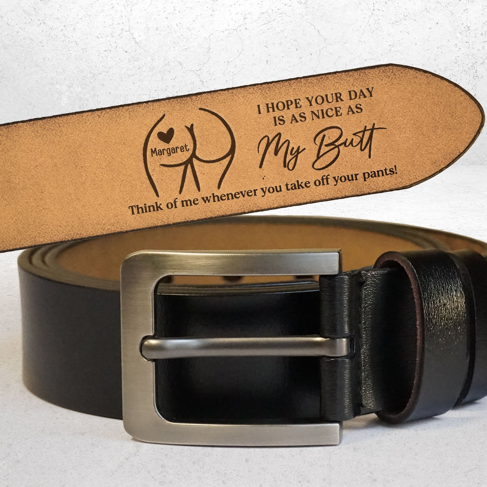 I Hope Your Day Is Nice Personalized Engraved Leather Belt Macorner