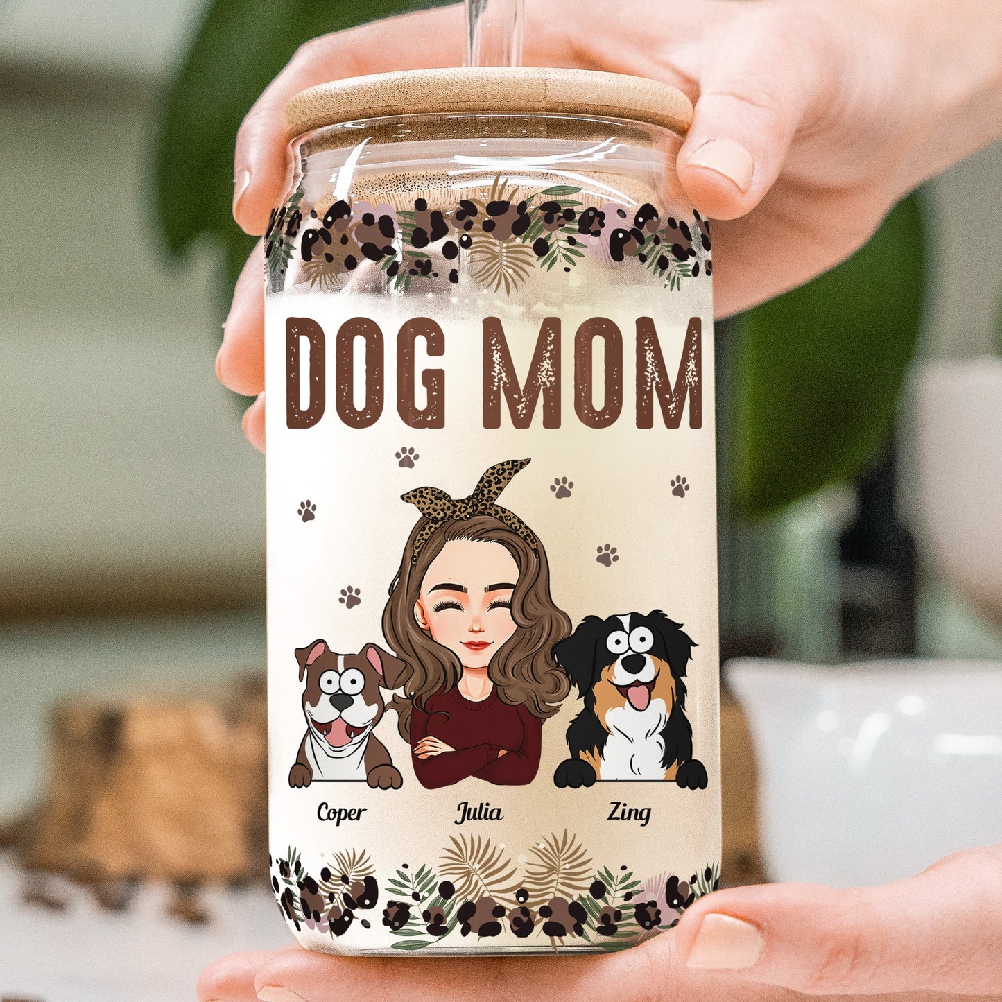 I Just Want To Drink Coffee And Pet My Dog - Personalized Clear Glass Cup