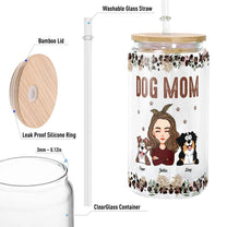 I Just Want To Drink Coffee And Pet My Dog - Personalized Clear Glass Cup