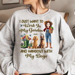 I Just Want To Work In My Garden And Hangout With My Dogs - Personalized Shirt