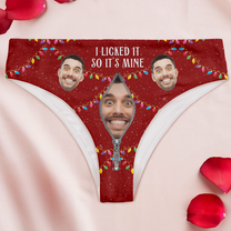 I Licked It I Sucked It - Personalized Photo Couple Matching Underwear