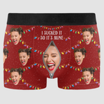 I Licked It I Sucked It - Personalized Photo Couple Matching Underwear