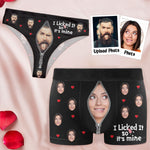 I Licked It So It's Mine - Personalized Photo Couple Matching Underwear