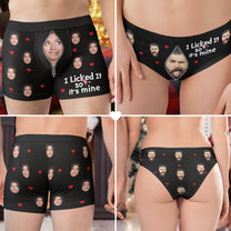 I Licked It So It's Mine - Personalized Photo Couple Matching Underwear