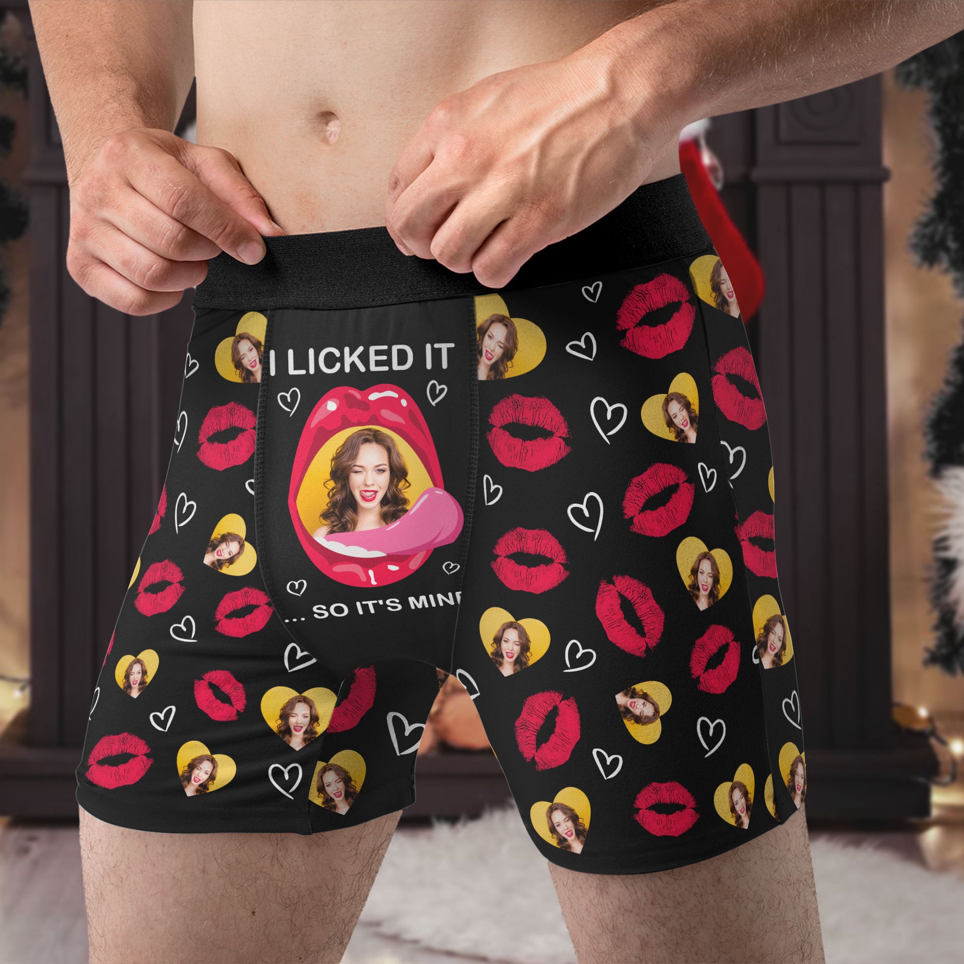 I Licked It So It's Mine - Personalized Photo Men's Boxer Briefs