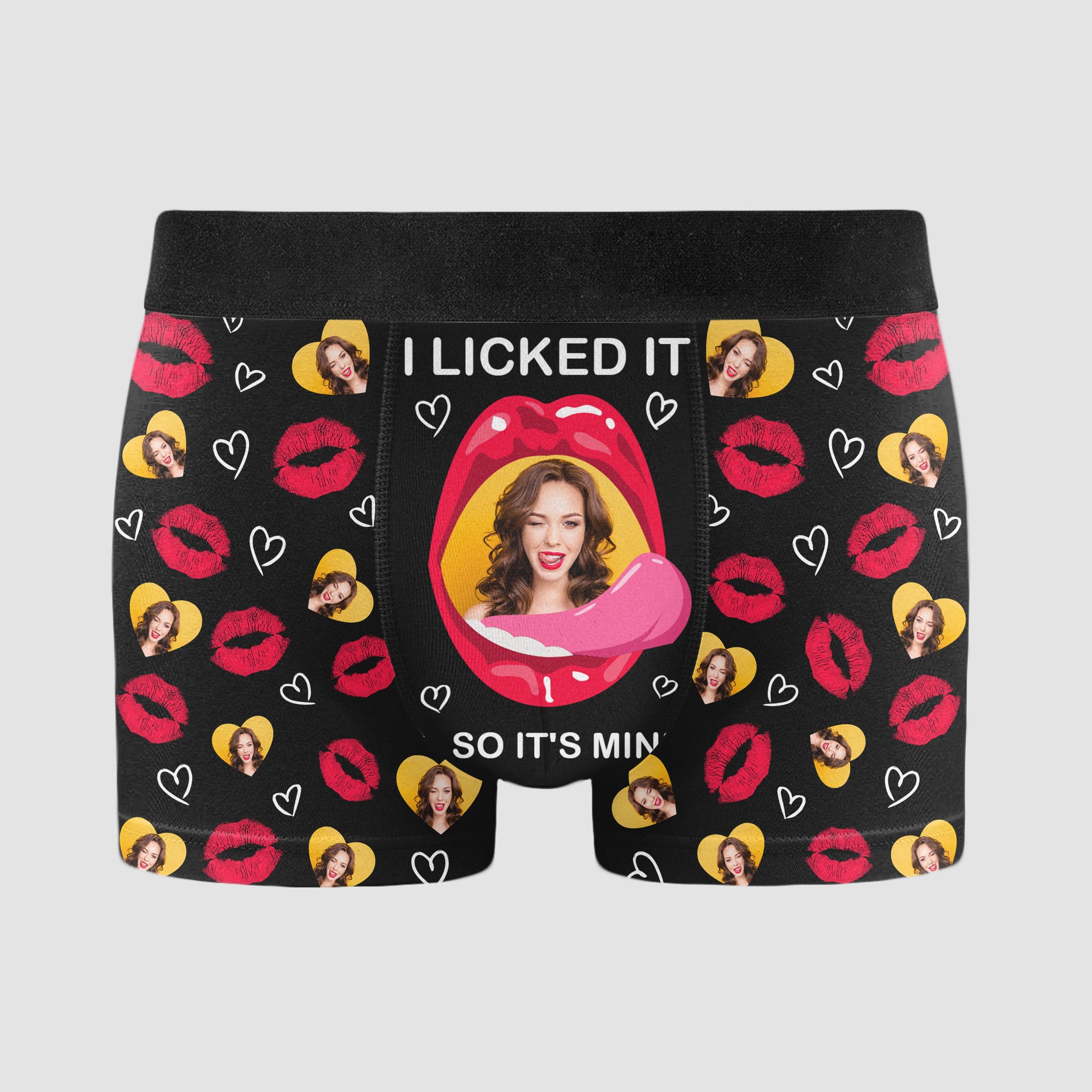 Men's Customized I Licked It So Its Mine Boxers Boxer Personalised