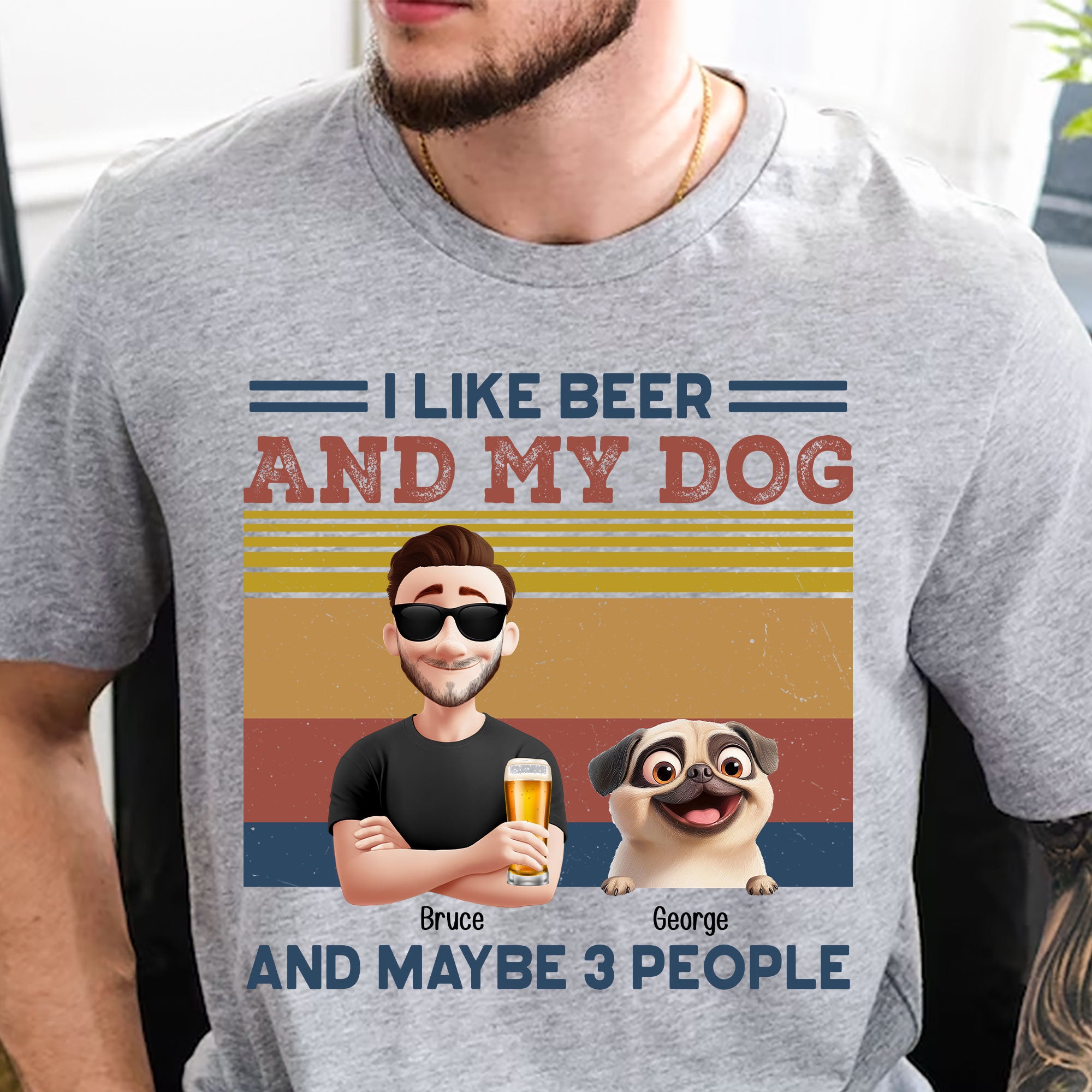I Like Beer And My Dog New Version - Personalized Shirt