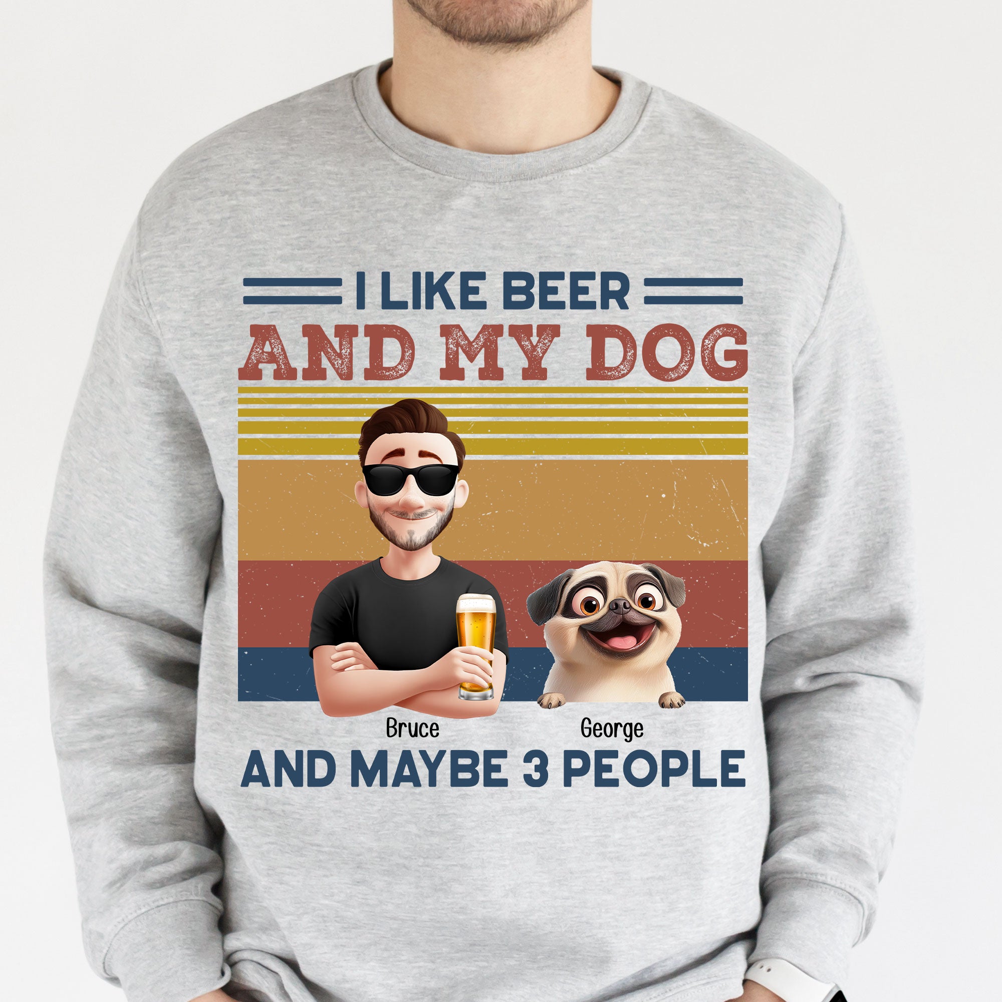 I Like Beer And My Dog New Version - Personalized Shirt