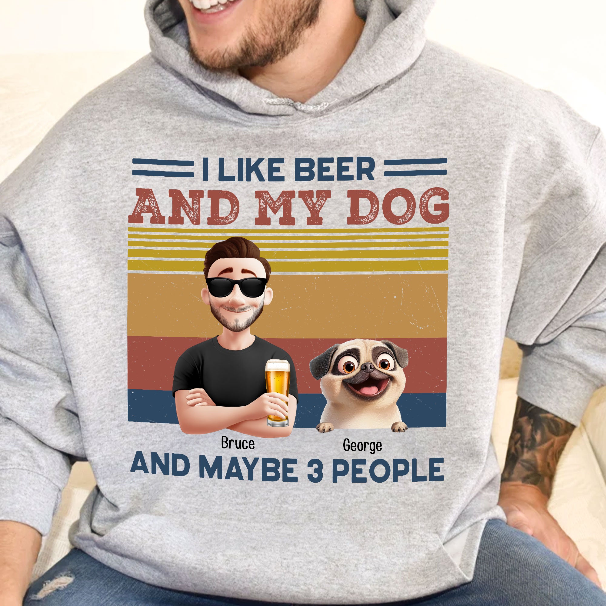 I Like Beer And My Dog New Version - Personalized Shirt