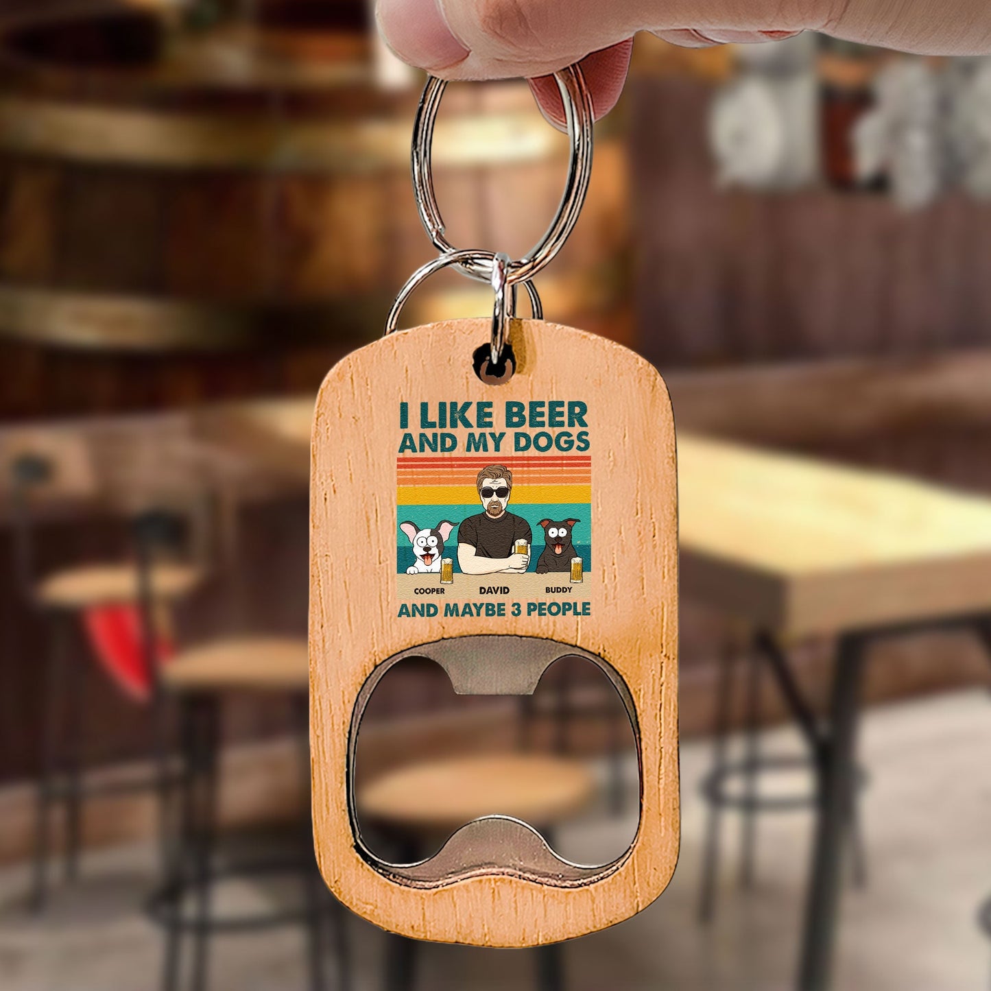 I Like Beer And My Dogs - Personalized Bottle Opener Keychain