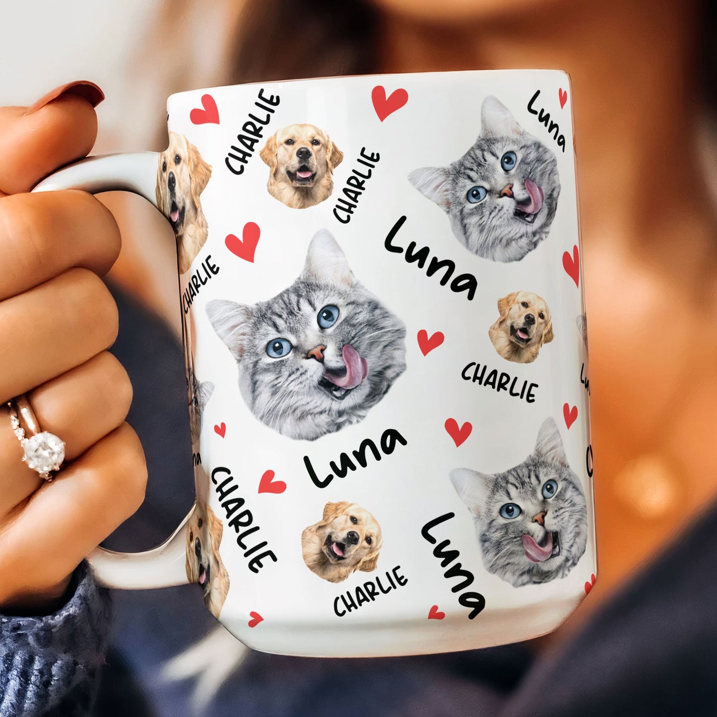 Pets Face And Name - Personalized Photo Mug