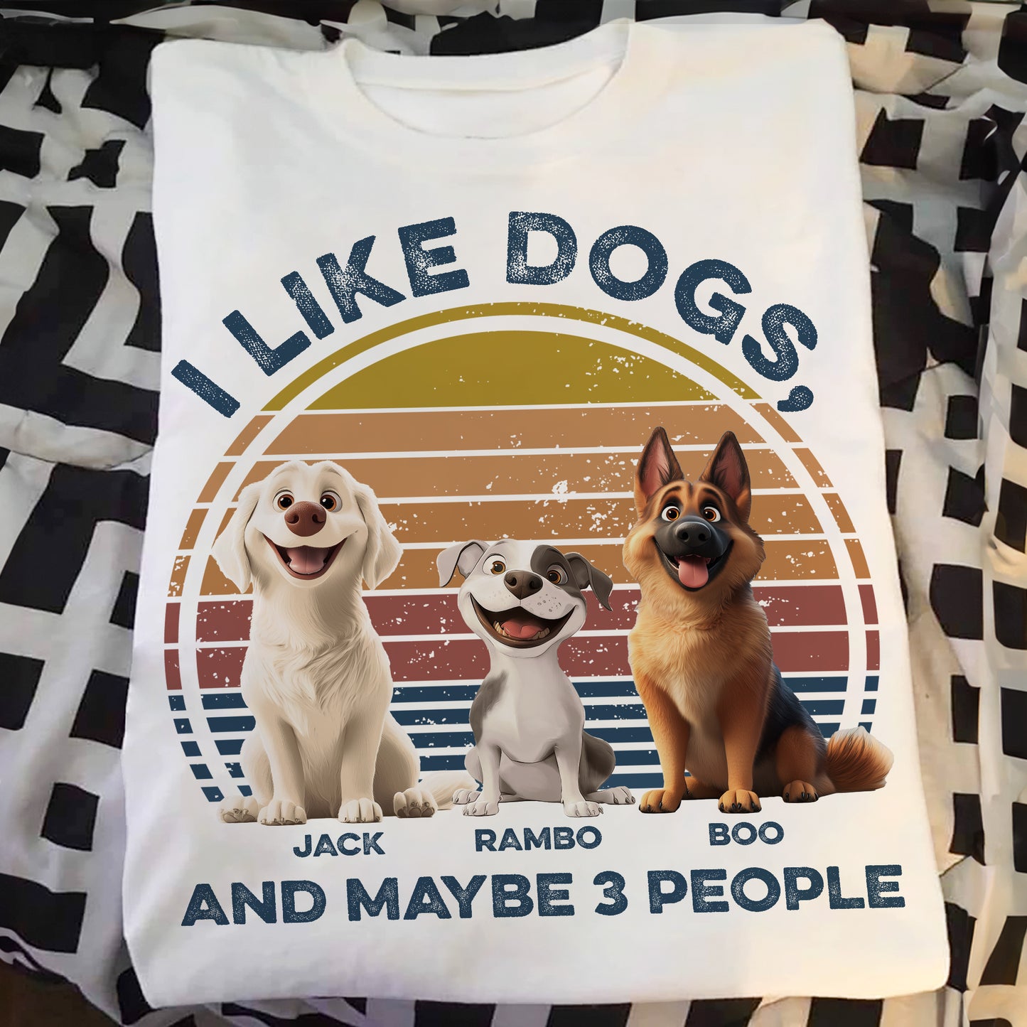 I Like Dogs, & Maybe 3 People - Personalized Shirt