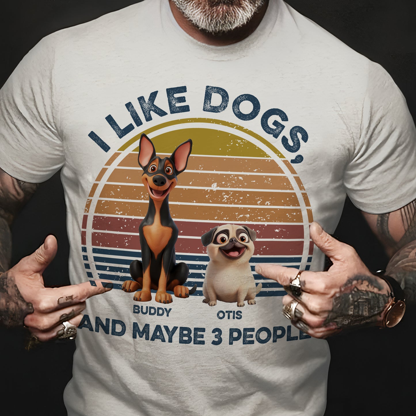 I Like Dogs, & Maybe 3 People - Personalized Shirt