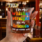 I Like My Whiskey Straight LGBTQ+ Support - Personalized Whiskey Glass