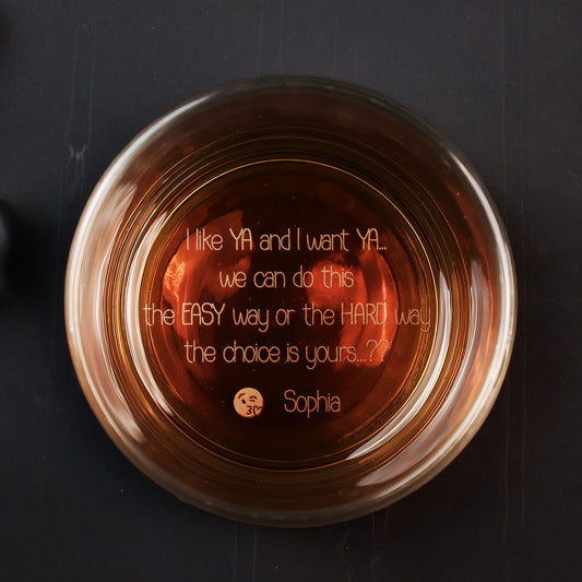 I Like Ya And I Want Ya - Personalized Engraved Whiskey Glass