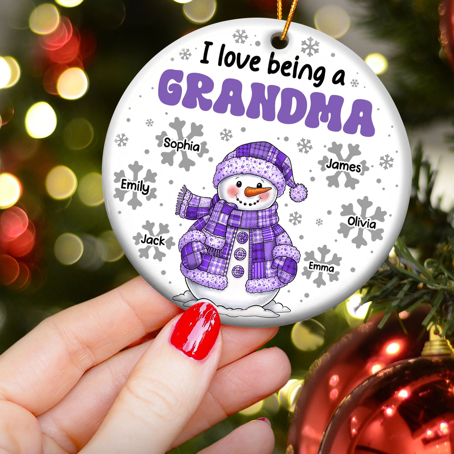 I Love Being A Grandma - Personalized Ceramic Ornament