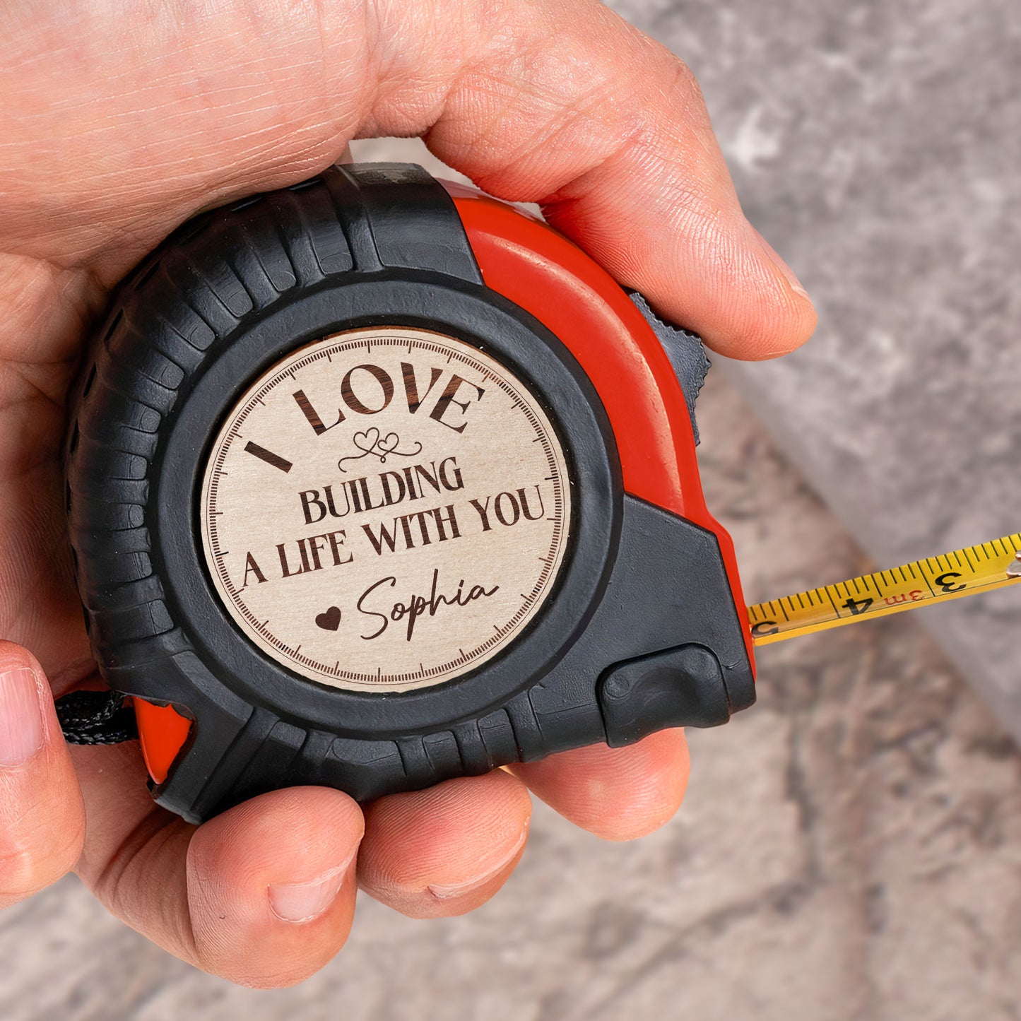 I Love Building A Life With You Husband Boyfriend Gift - Personalized Tape Measure