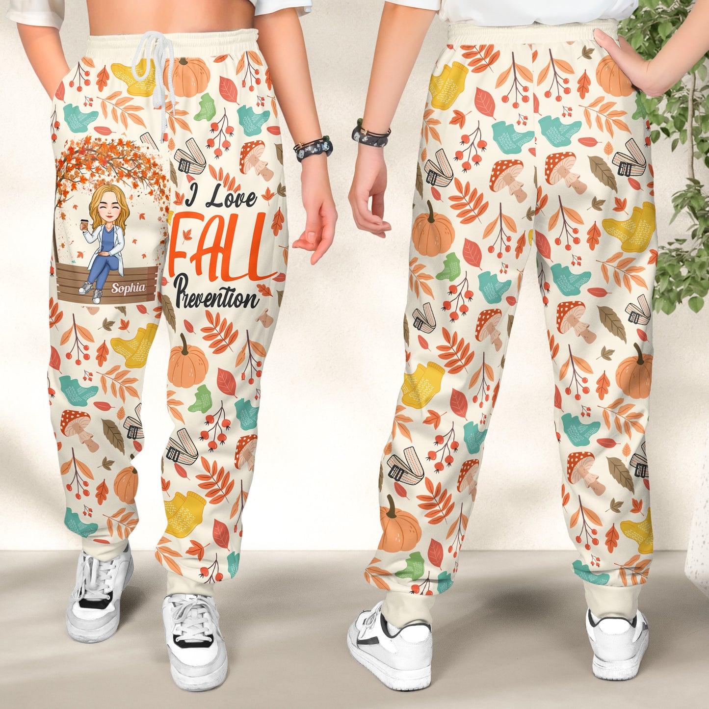I Love Fall Prevention Nurse Autumn Gift - Personalized Sweatpants