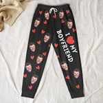 I Love My Boyfriend, Girlfriend, Wife, Husband - Personalized Photo Sweatpants