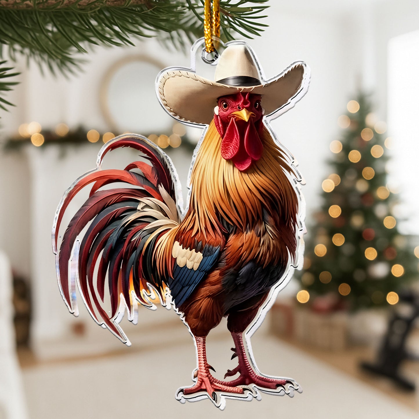 I Love My Farm Chicken Horse Cow - Acrylic Ornament