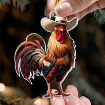I Love My Farm Chicken Horse Cow - Acrylic Ornament