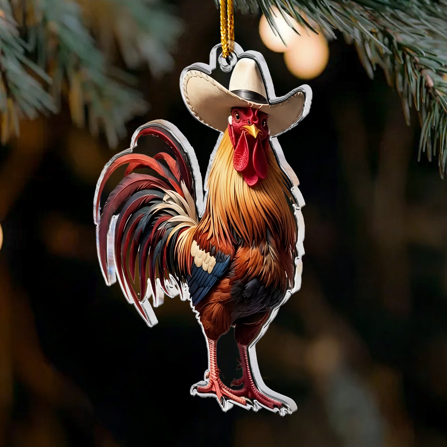 I Love My Farm Chicken Horse Cow - Acrylic Ornament