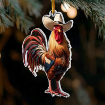 I Love My Farm Chicken Horse Cow - Acrylic Ornament