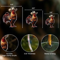 I Love My Farm Chicken Horse Cow - Acrylic Ornament