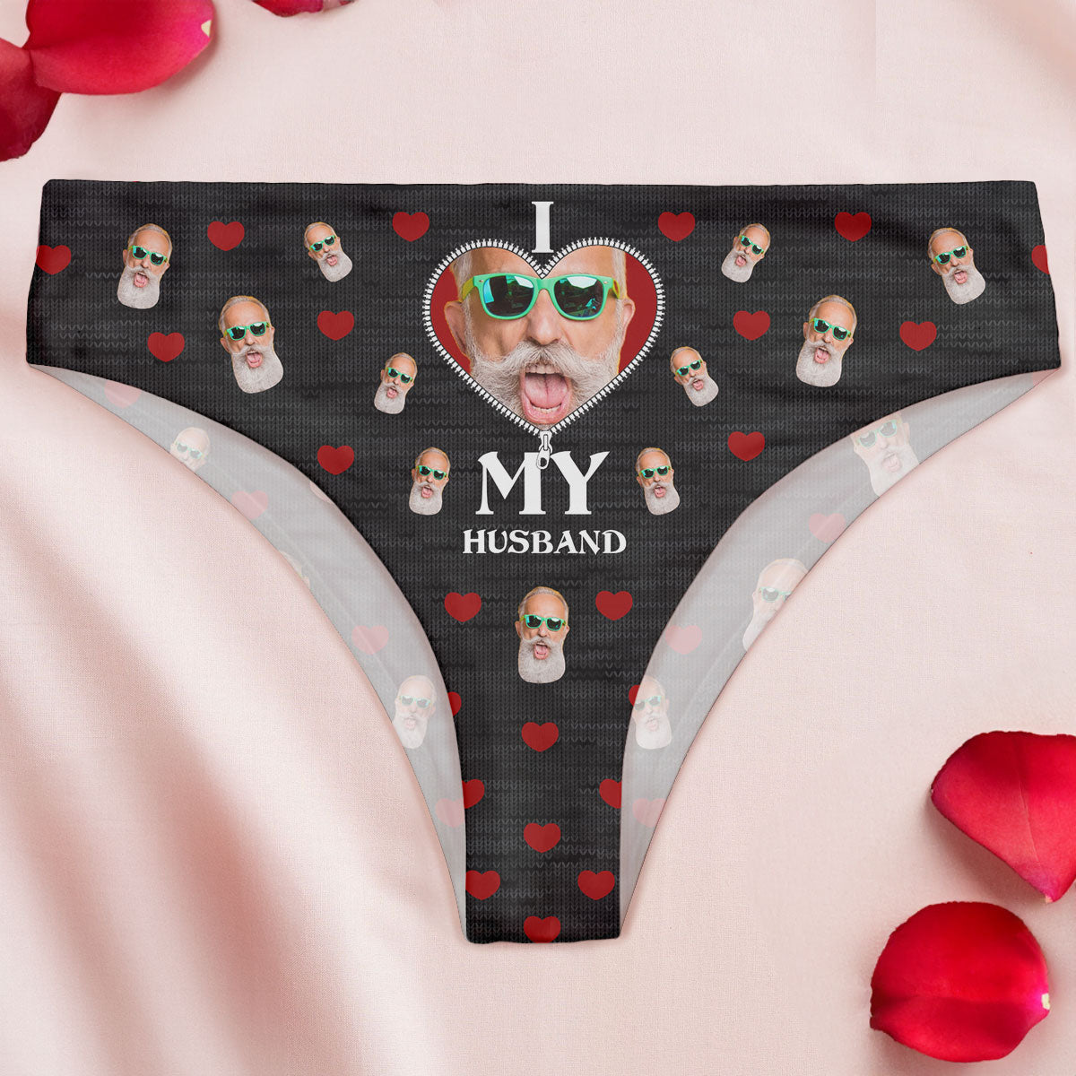 I Love My Husband New Version - Personalized Photo Women's Low-waisted Brief