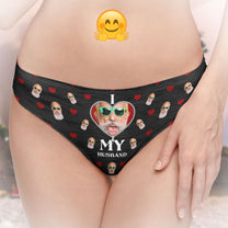 I Love My Husband New Version - Personalized Photo Women's Low-waisted Brief