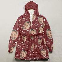 I Love My Husband - Personalized Photo Hooded Robe