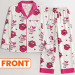 I Love My Husband, Gift For Her, Anniversary Gift - Personalized Satin Pajama Set
