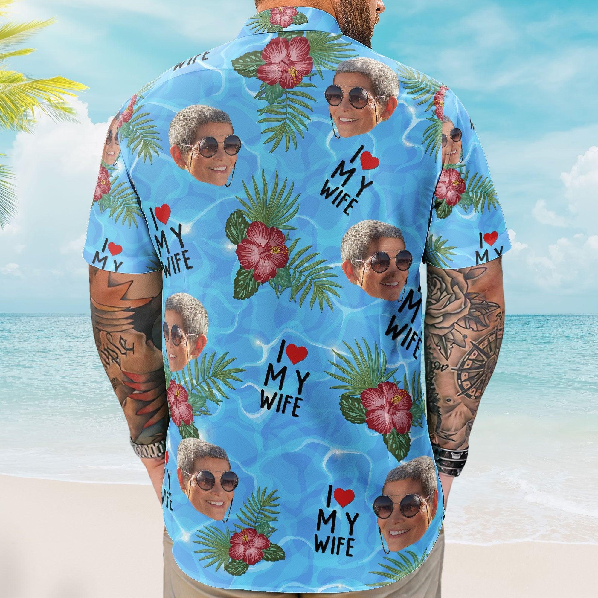 Father's Day Gifts, I Love My Wife Summer Vacation For Husband - Personalized Hawaiian Shirt