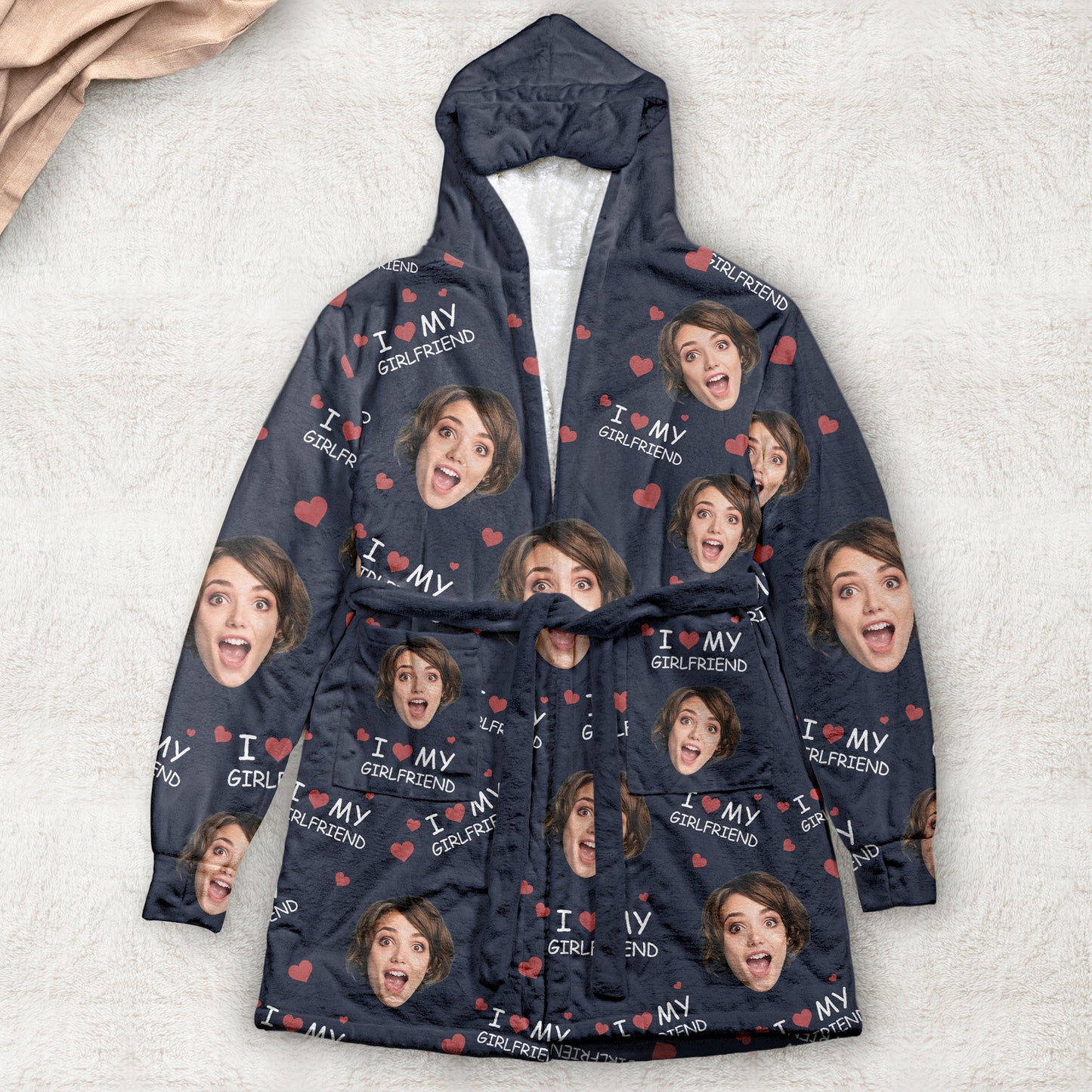 I Love My Wife, Honey.... - Personalized Photo Hooded Robe