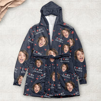 I Love My Wife, Honey.... - Personalized Photo Hooded Robe