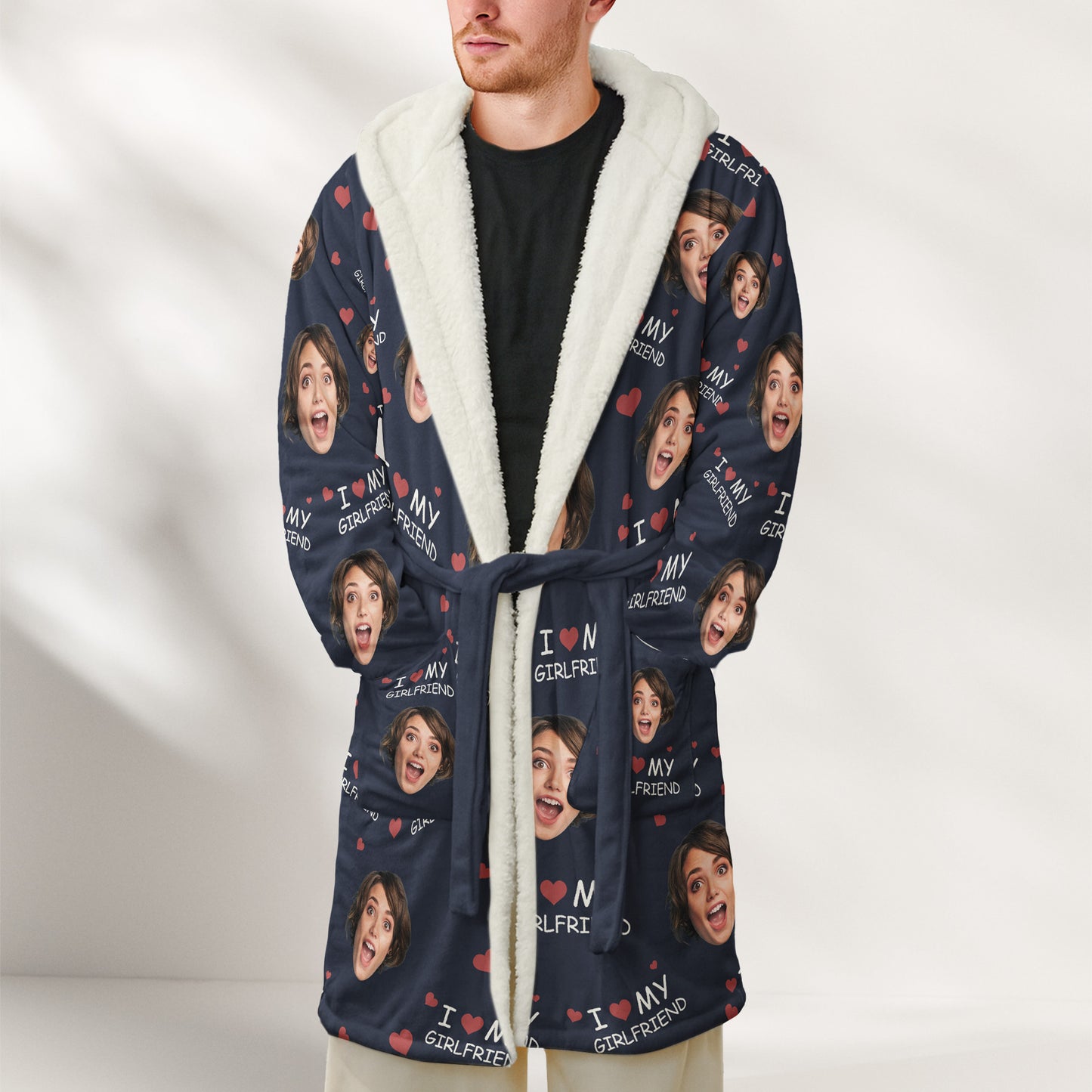 I Love My Wife, Honey.... - Personalized Photo Hooded Robe