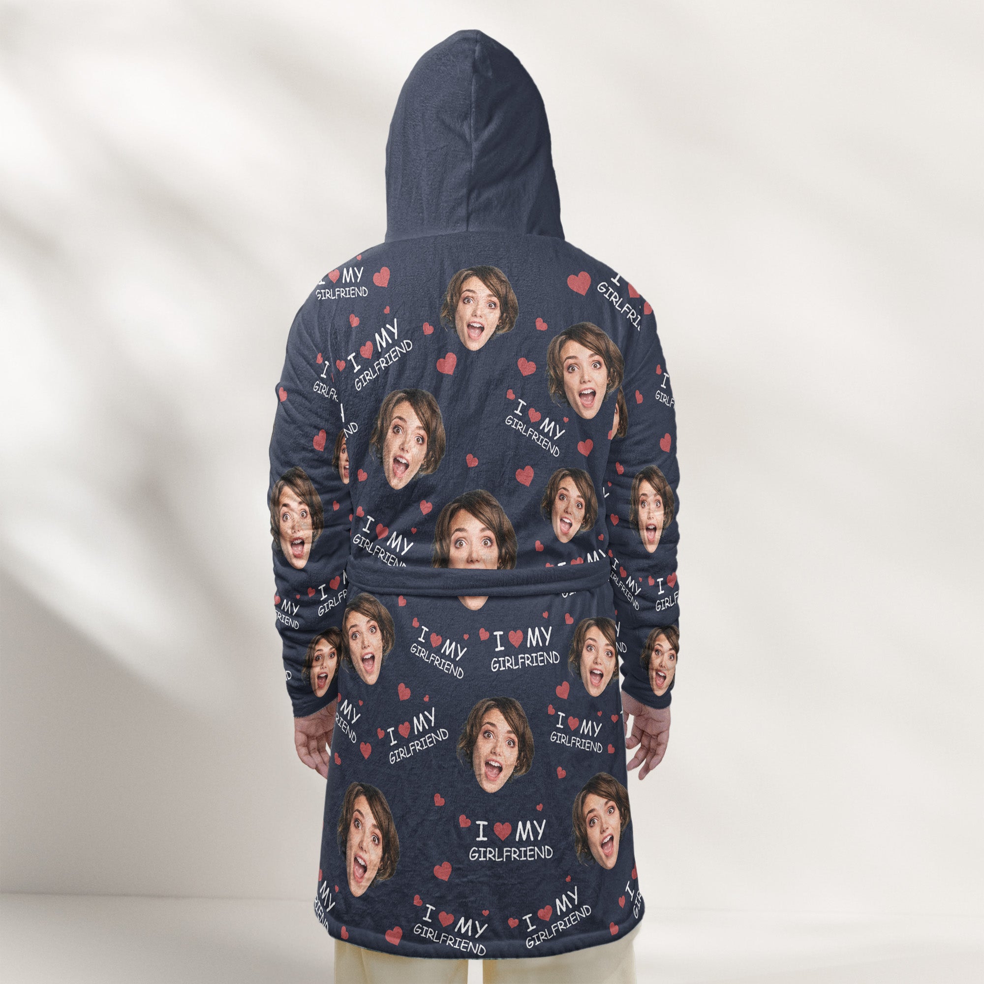I Love My Wife, Honey.... - Personalized Photo Hooded Robe