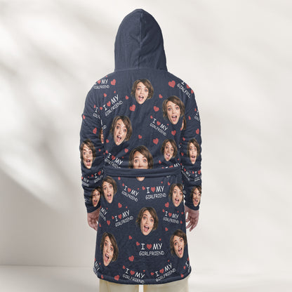 I Love My Wife, Honey.... - Personalized Photo Hooded Robe