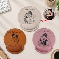 I Love You Couple Sketch Line Art Anniversary Gift For Him, Her - Personalized Mouse Pad