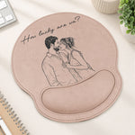 I Love You Couple Sketch Line Art Anniversary Gift For Him, Her - Personalized Mouse Pad