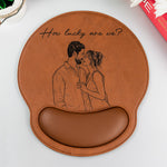 I Love You Couple Sketch Line Art Anniversary Gift For Him, Her - Personalized Mouse Pad
