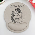 I Love You Couple Sketch Line Art Anniversary Gift For Him, Her - Personalized Mouse Pad